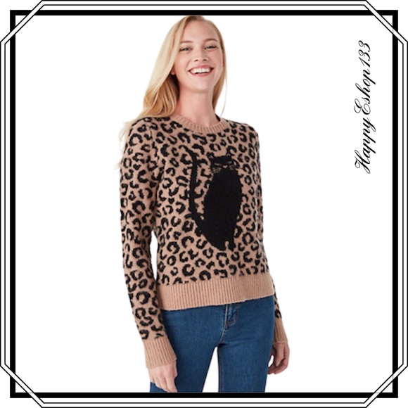 ♠️🐈 kate spade ♠️ 🐈 Women’s Graphic Leopard Feline Sweater